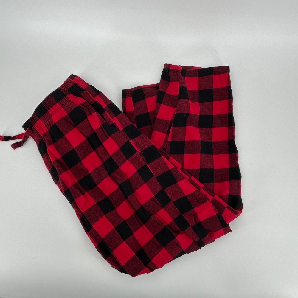 Old Navy Pajama Pants Mens Large Red Black Buffalo Plaid‎ Check Sleepwear Lounge